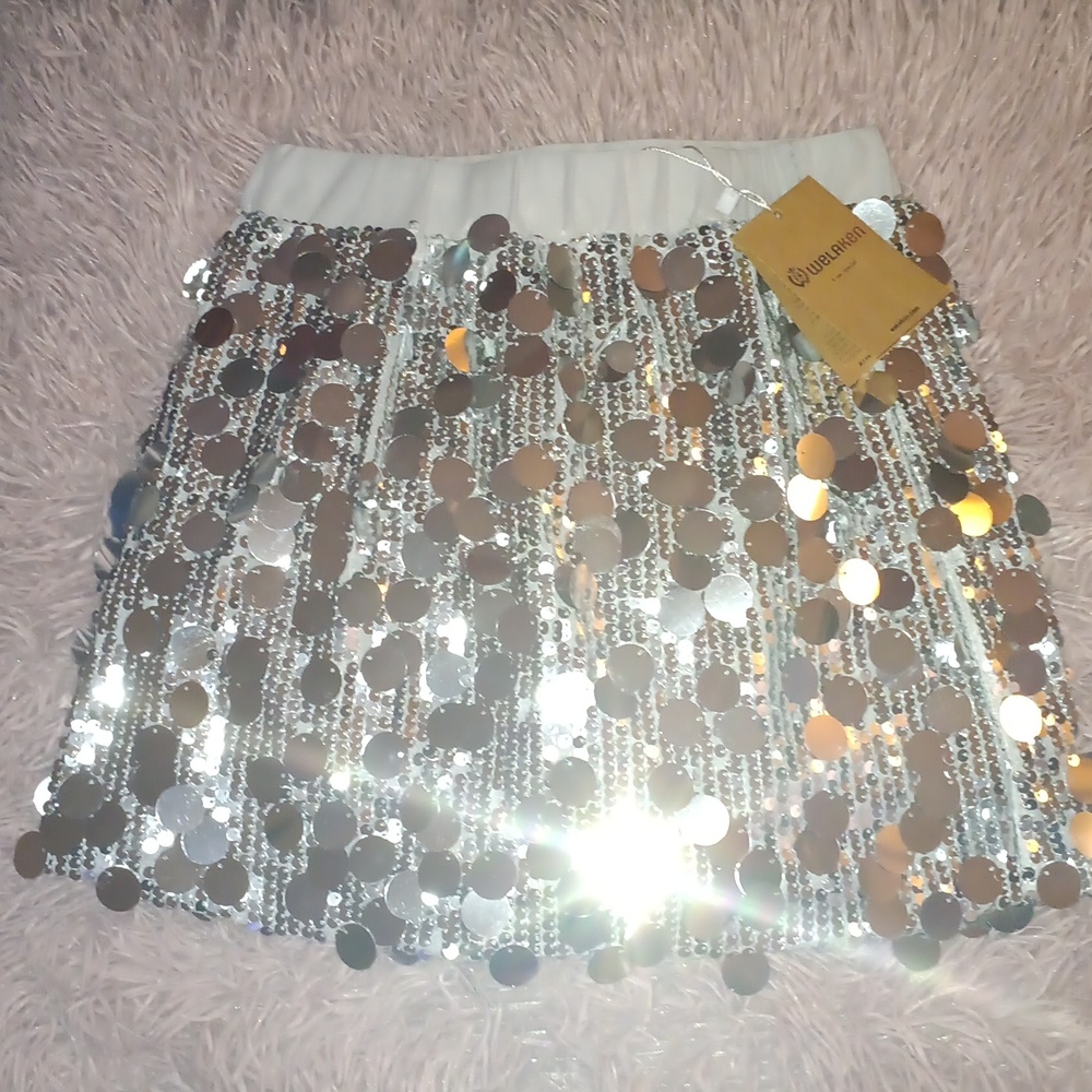 SILVER SEQUIN WELAKEN SKIRT
